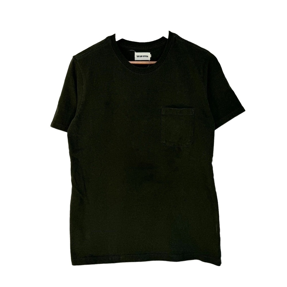 Taylor Stitch Pocket T-Shirt Men's Size 38 Olive Green Crewneck Short Sleeve Tee